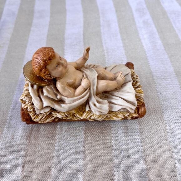 Vintage Castagna Alabaster Resin Baby Jesus 1988 Italy Nativity Christmas W/ Box - Picture 5 of 10